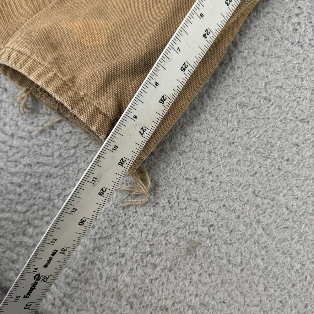 Dickies Mens Carpenter Pants Duck Brown Canvas Workwear Distressed 40x30 Relaxed